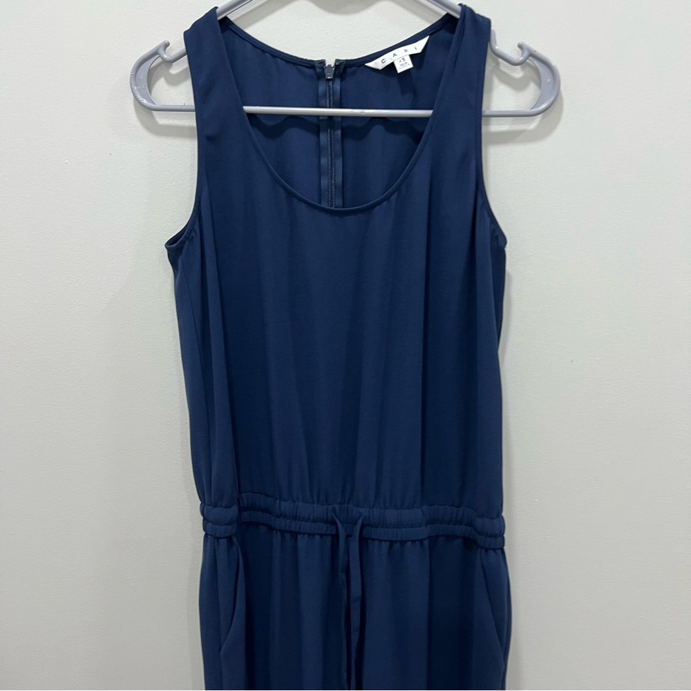 CAbi Navy Blue Sleeveless Drawstring Jumpsuit - Picture 3 of 12